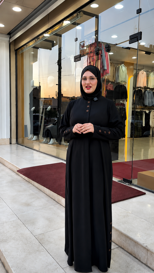 Abaya luxueuse aux détails raffinés