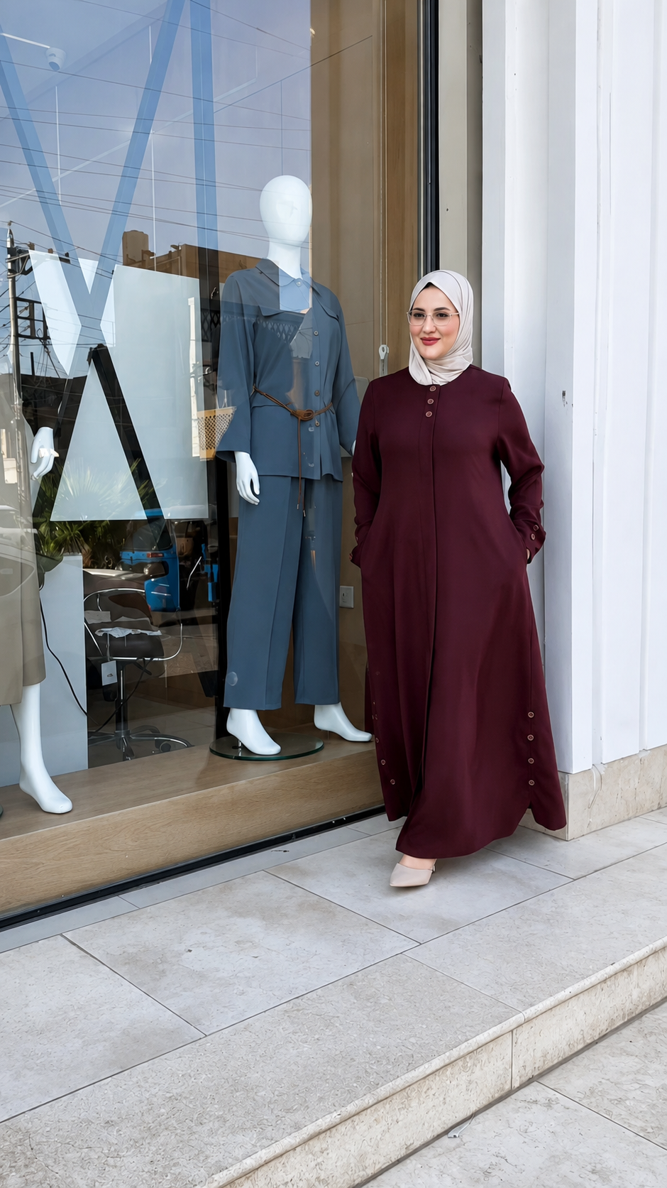Abaya luxueuse aux détails raffinés